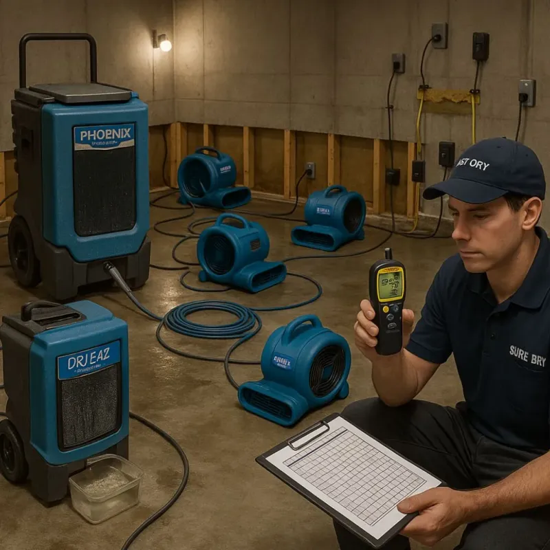 Structural Drying and Dehumidification process in Bedminster, NJ